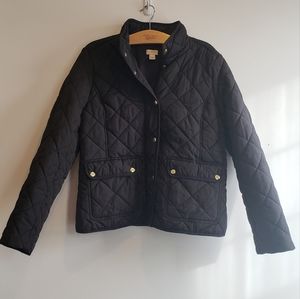 JCrew Puffer Quilted Jacket Black Large